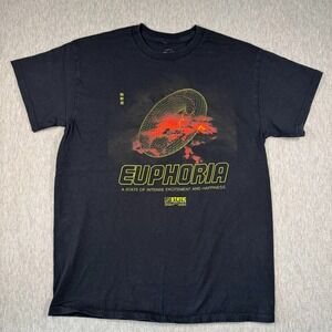 12oz Soda Euphoria Graphic Tee Black Medium Static Feelings Cyber Graphic Shirt